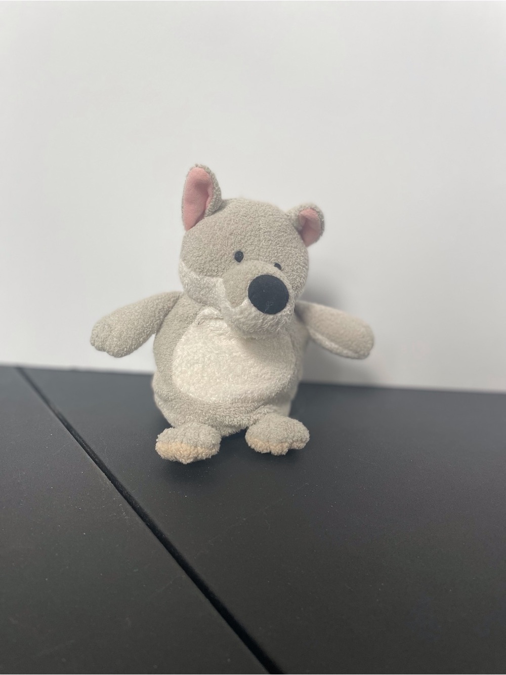 Cost Plus World Market Grey and Cream Plush Wolf and Sheep Toy